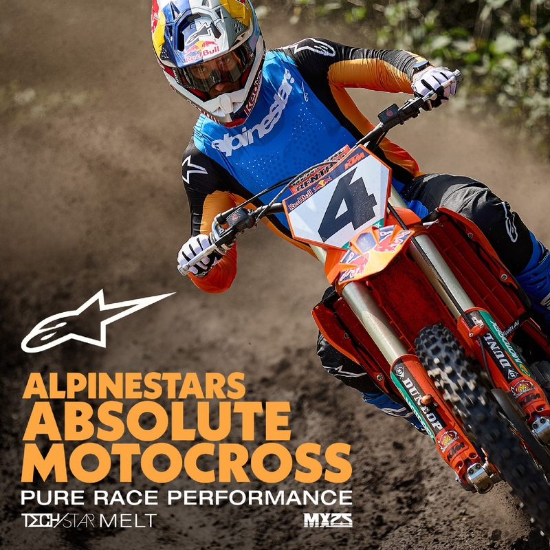 Pantaloni motocross Alpinestars Techstar Melt portocaliu-albastru