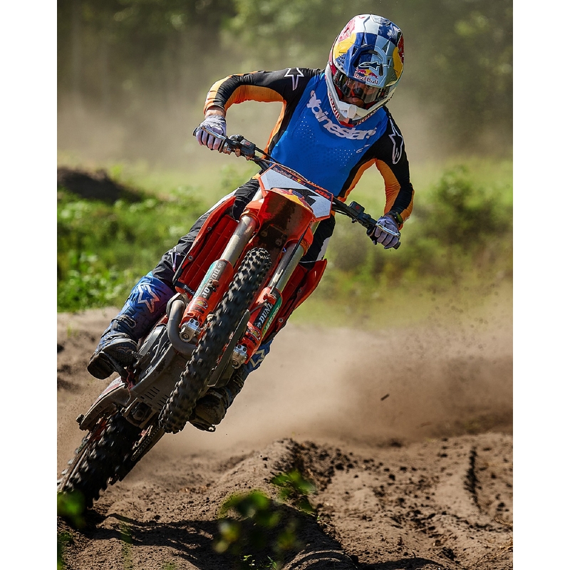 Pantaloni motocross Alpinestars Techstar Melt portocaliu-albastru