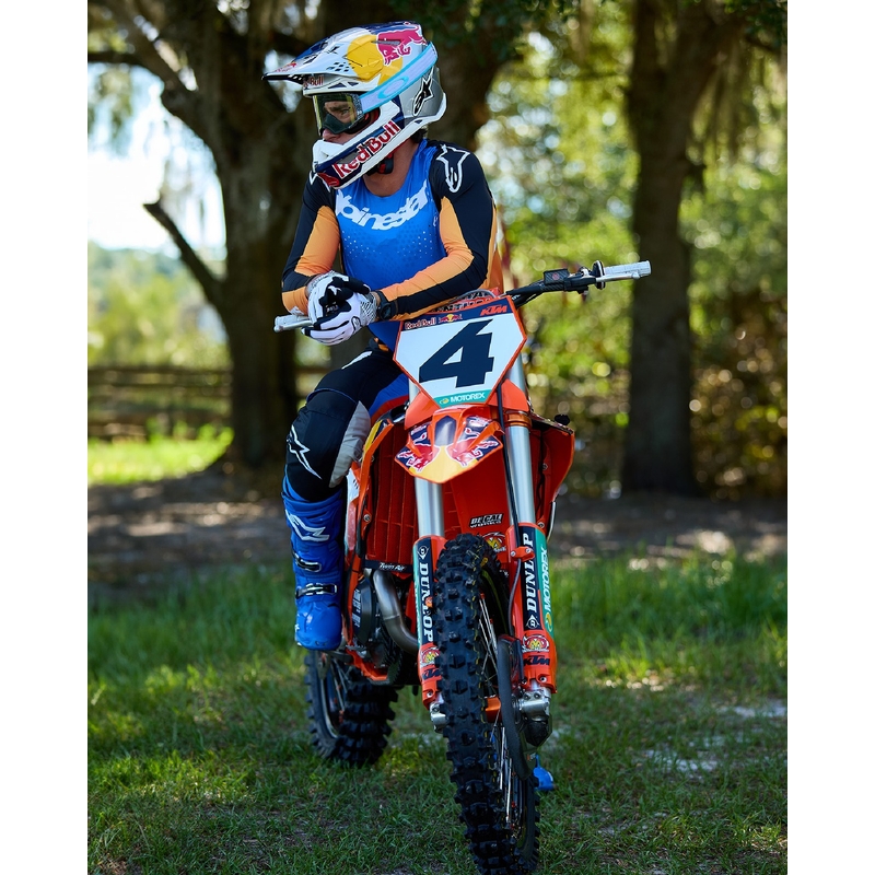 Pantaloni motocross Alpinestars Techstar Melt portocaliu-albastru
