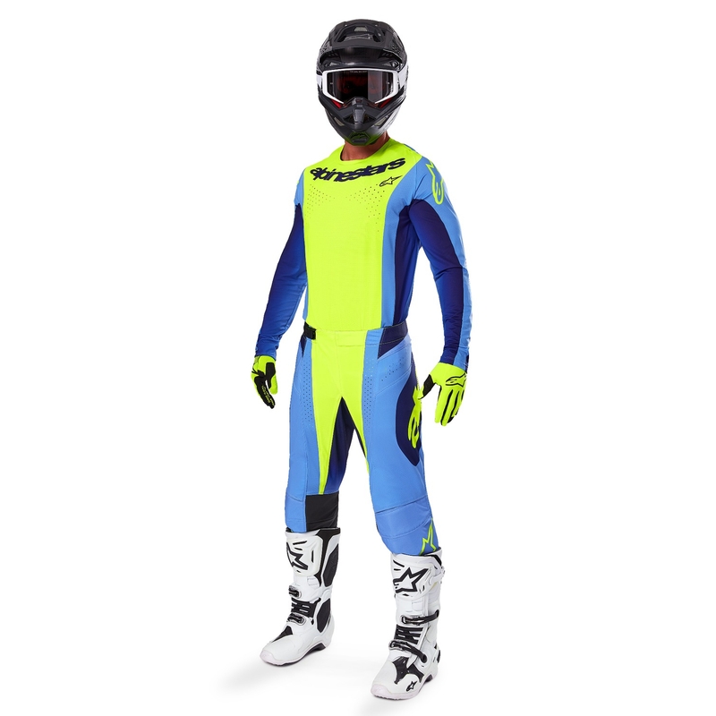 Pantaloni motocross Alpinestars Techstar Melt galben-albastru fluo