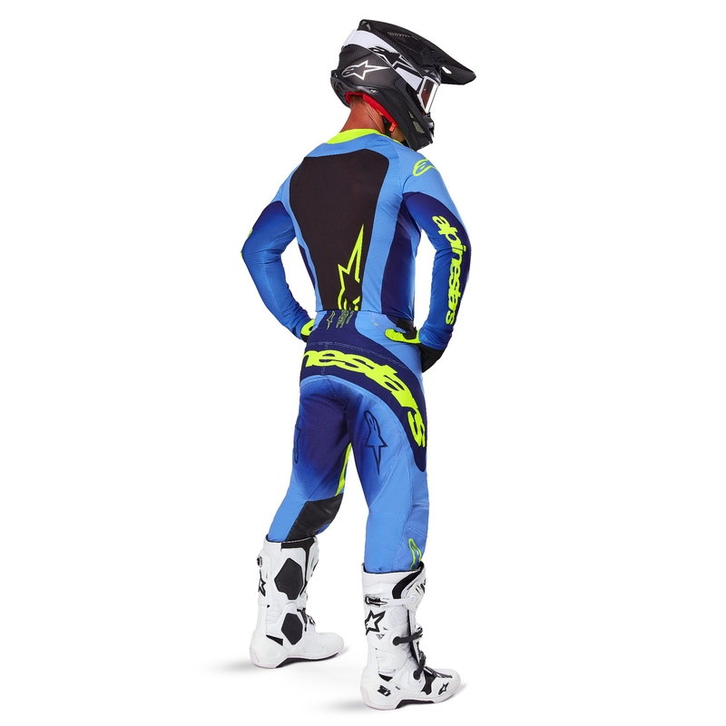 Pantaloni motocross Alpinestars Techstar Melt galben-albastru fluo