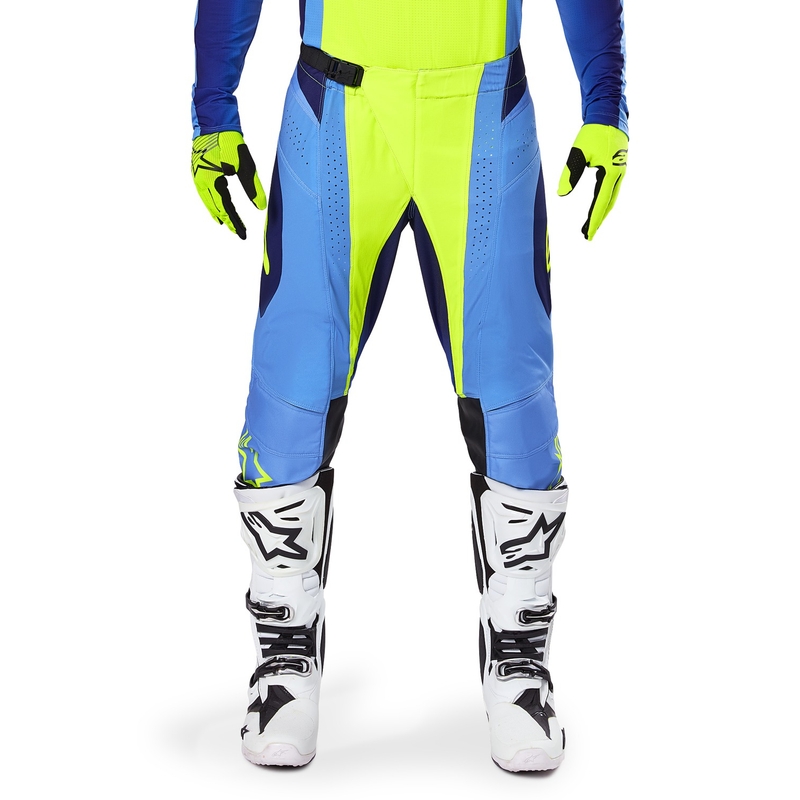 Pantaloni motocross Alpinestars Techstar Melt galben-albastru fluo