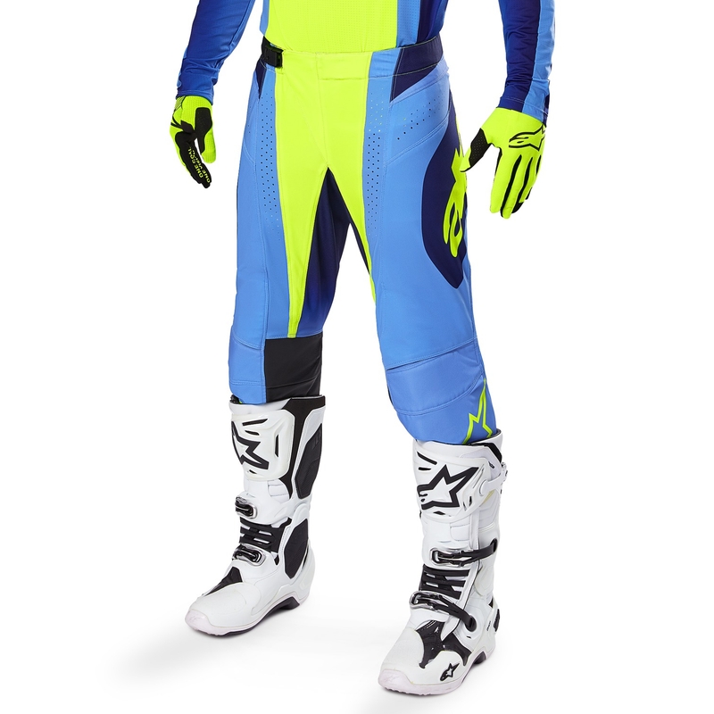 Pantaloni motocross Alpinestars Techstar Melt galben-albastru fluo