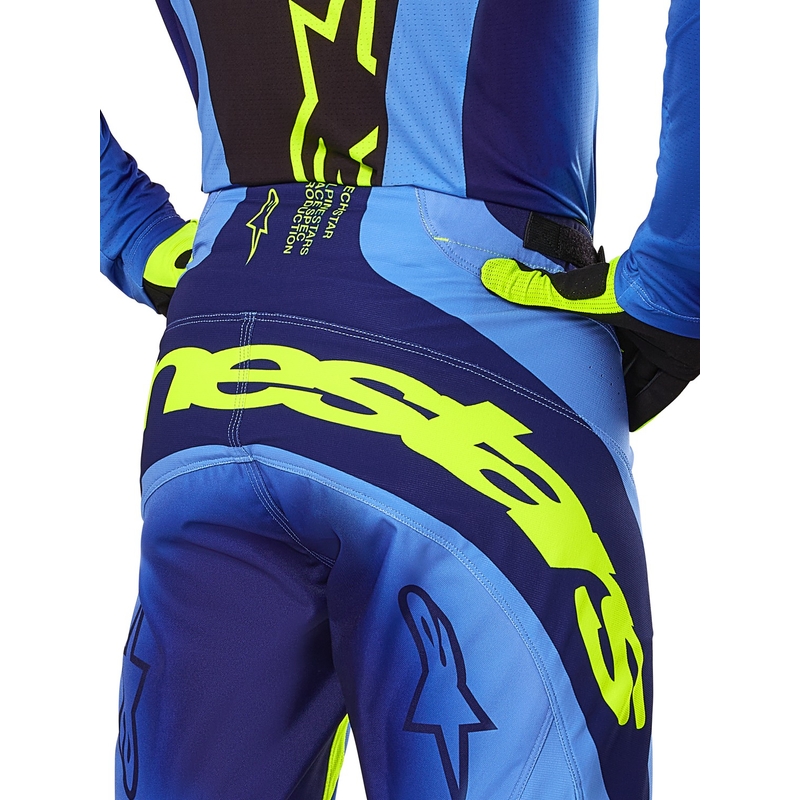 Pantaloni motocross Alpinestars Techstar Melt galben-albastru fluo