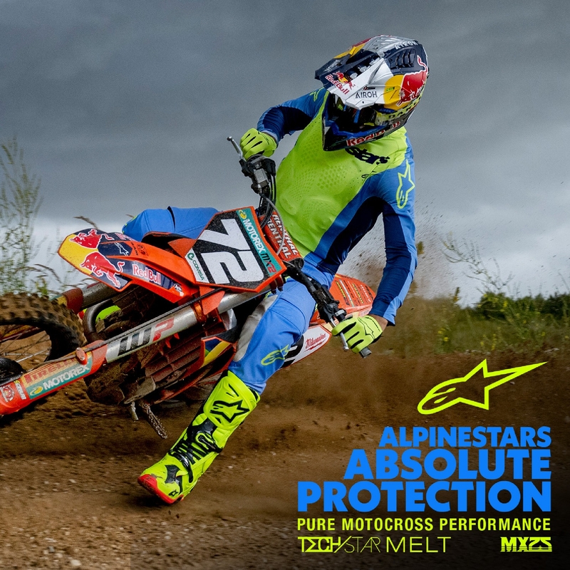 Pantaloni motocross Alpinestars Techstar Melt galben-albastru fluo