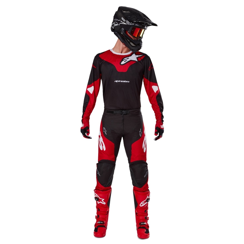 Pantaloni motocross Alpinestars Racer Veil negru-rosu