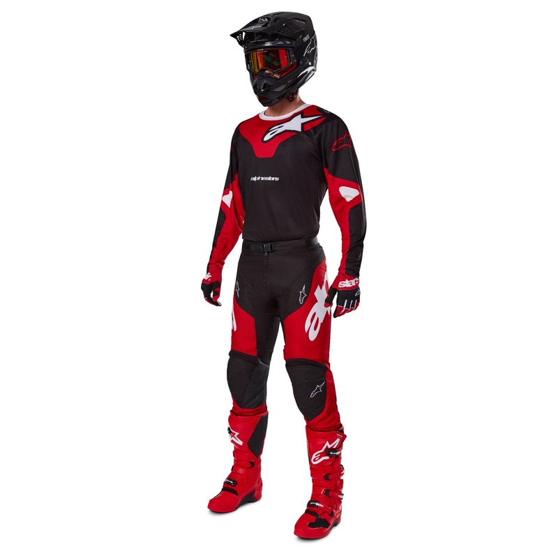 Pantaloni motocross Alpinestars Racer Veil negru-rosu