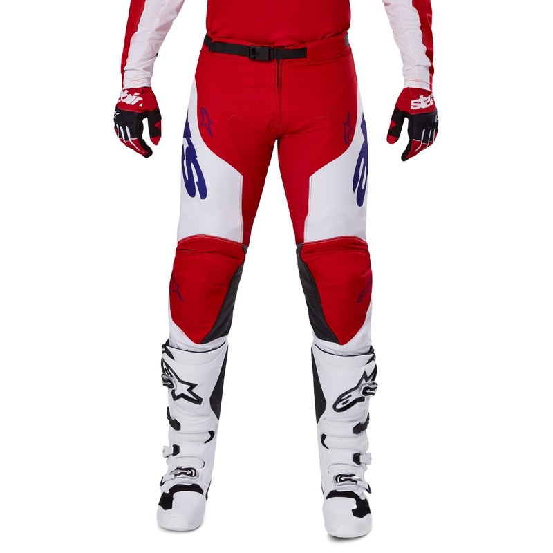 Pantaloni motocross Alpinestars Racer Veil roșu-alb