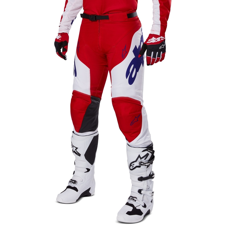 Pantaloni motocross Alpinestars Racer Veil roșu-alb