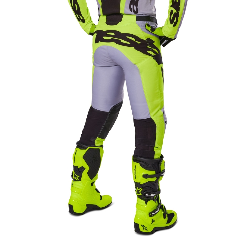 Pantaloni motocross Alpinestars Racer Veil gri-galben fluo