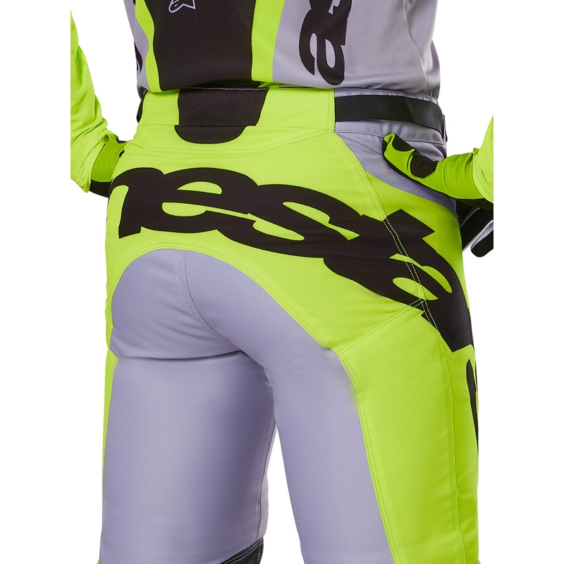 Pantaloni motocross Alpinestars Racer Veil gri-galben fluo
