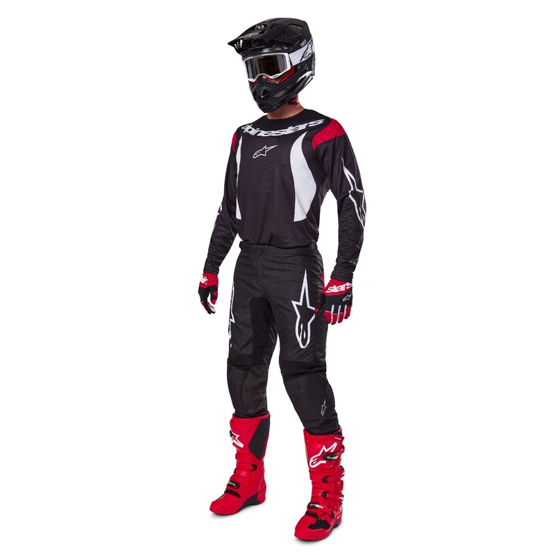 Pantaloni motocross Alpinestars Fluid Haul alb-negru