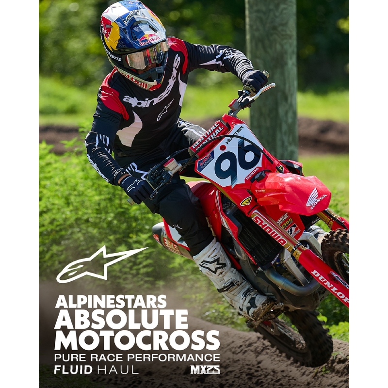 Pantaloni motocross Alpinestars Fluid Haul alb-negru