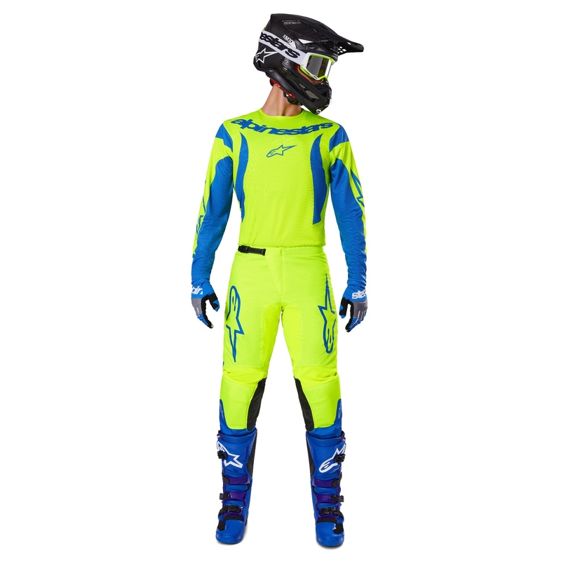 Pantaloni motocross Alpinestars Fluid Haul galben-albastru fluo