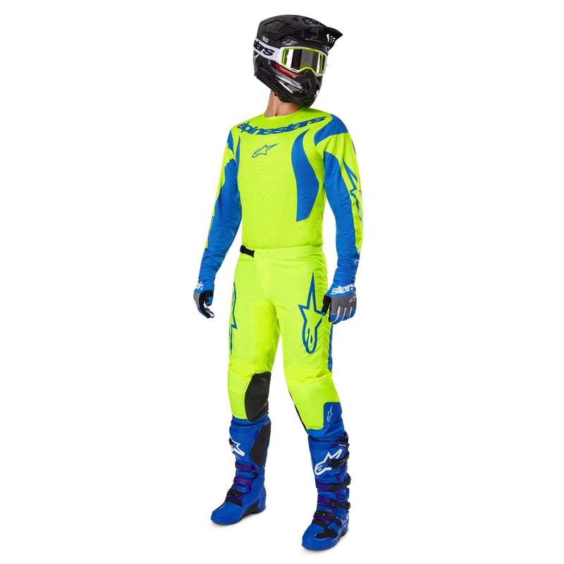 Pantaloni motocross Alpinestars Fluid Haul galben-albastru fluo