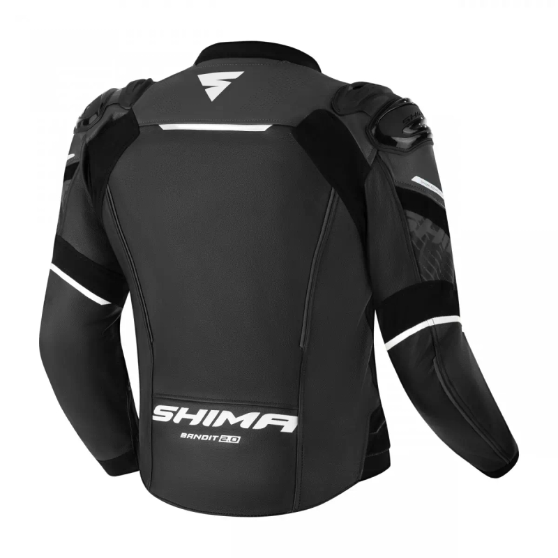 Geaca de piele pentru motociclete Shima Bandit 2.0 neagra