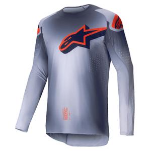 Tricou motocross Alpinestars Supertech Lipan gri-portocaliu fluo