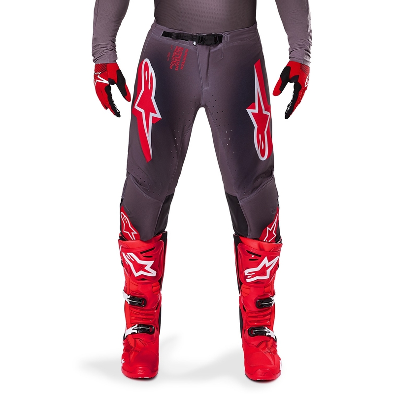 Pantaloni motocross Alpinestars Supertech Lipan roșu fum