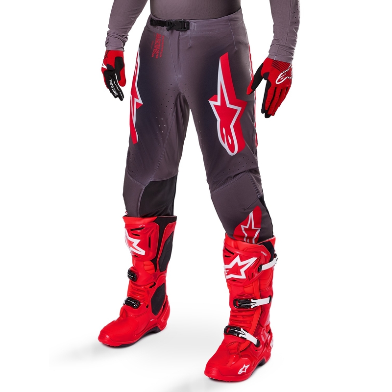 Pantaloni motocross Alpinestars Supertech Lipan roșu fum