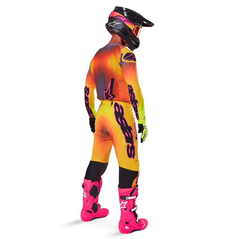 Pantaloni motocross Alpinestars Supertech Lipan galben-roz