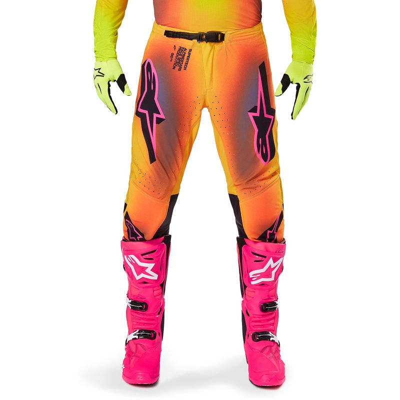 Pantaloni motocross Alpinestars Supertech Lipan galben-roz