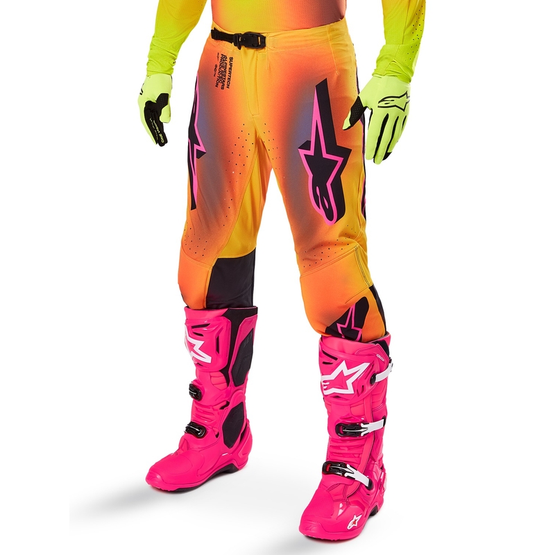 Pantaloni motocross Alpinestars Supertech Lipan galben-roz