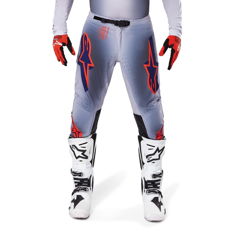 Pantaloni motocross Alpinestars Supertech Lipan gri-portocaliu fluo