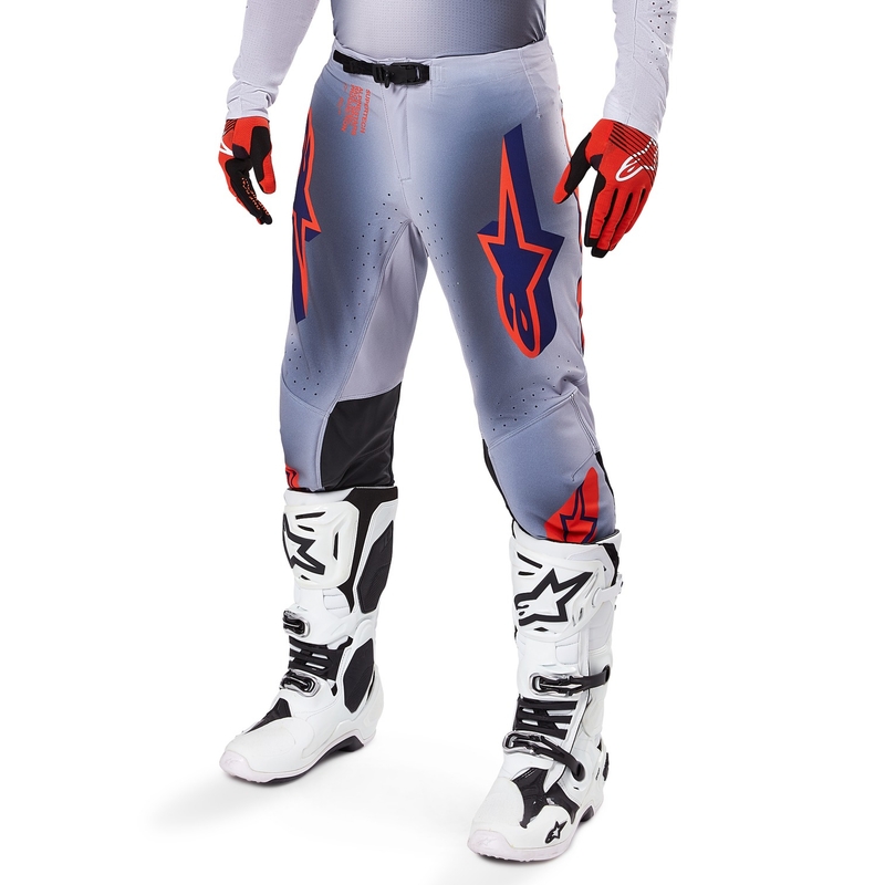 Pantaloni motocross Alpinestars Supertech Lipan gri-portocaliu fluo