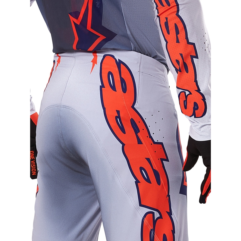 Pantaloni motocross Alpinestars Supertech Lipan gri-portocaliu fluo