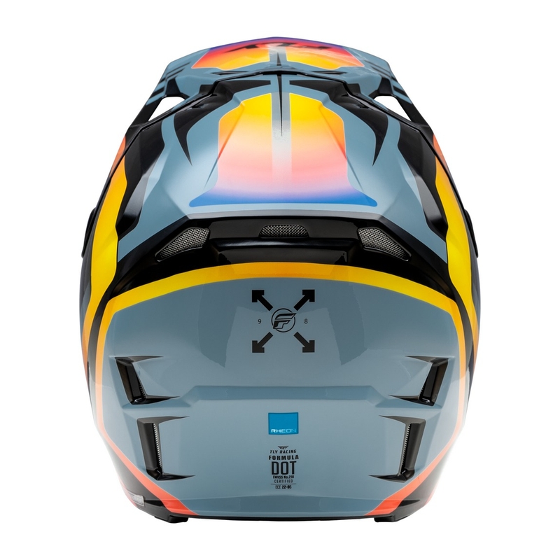 Casca motocross FLY Racing Formula CP negru-gri-curcubeu