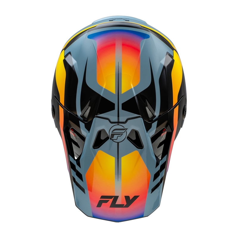 Casca motocross FLY Racing Formula CP negru-gri-curcubeu