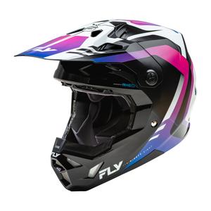 Casca motocross FLY Racing Formula CP alb-negru-violet