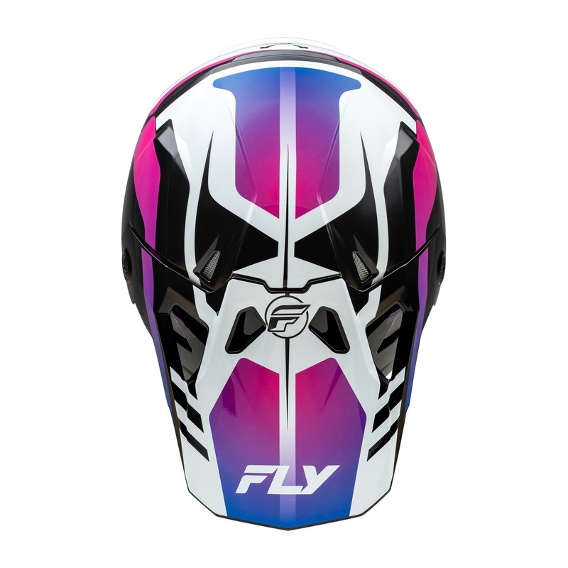 Casca motocross FLY Racing Formula CP alb-negru-violet