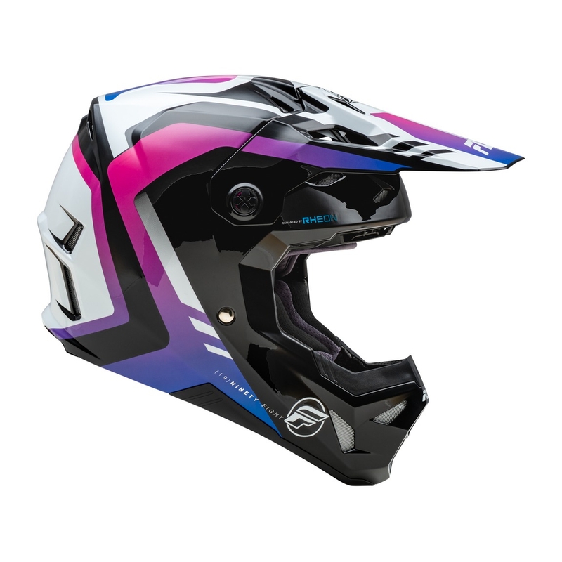 Casca motocross FLY Racing Formula CP alb-negru-violet