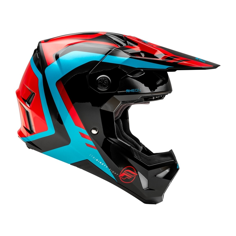 Casca motocross FLY Racing Formula CP rosu-negru-albastru