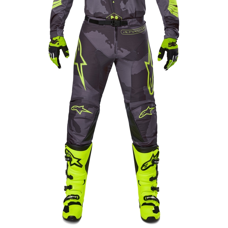 Pantaloni motocross Alpinestars Racer Hollow galben-camo închis închis