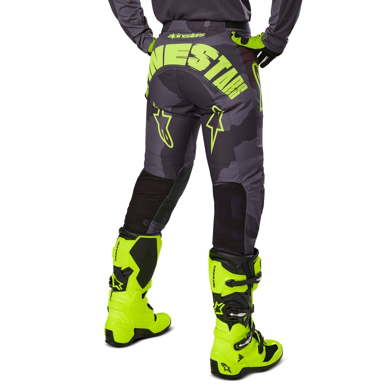 Pantaloni motocross Alpinestars Racer Hollow galben-camo închis închis