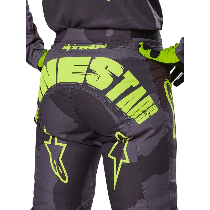 Pantaloni motocross Alpinestars Racer Hollow galben-camo închis închis