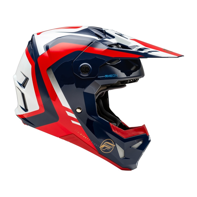 Casca motocross FLY Racing Formula CP rosu-alb-albastru