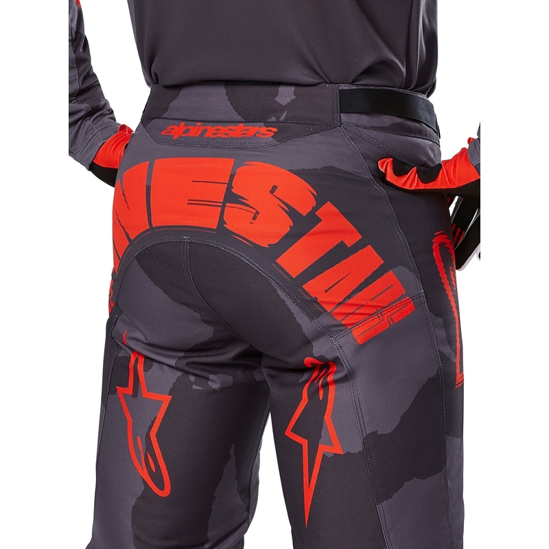 Pantaloni motocross Alpinestars Racer Hollow gri camo-portocaliu fluo