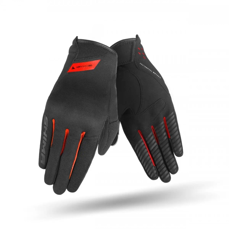 Mănuși moto damă Shima One EVO negru-roșu