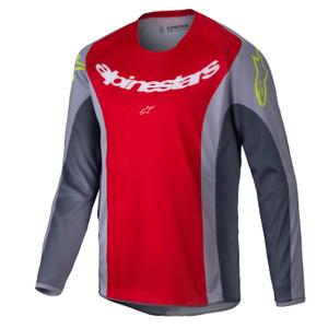 Tricou motocross copii Alpinestars Racer Melt roșu-gri