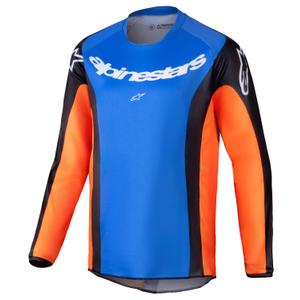 Tricou motocross copii Alpinestars Racer Melt portocaliu-albastru