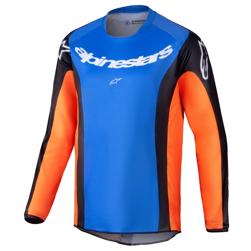 Tricou motocross copii Alpinestars Racer Melt portocaliu-albastru