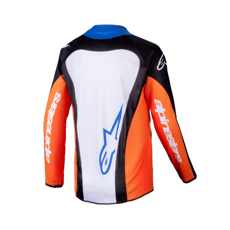 Tricou motocross copii Alpinestars Racer Melt portocaliu-albastru