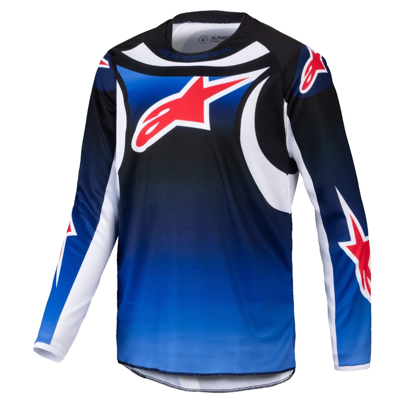 Tricou motocross copii Alpinestars Racer Wurx albastru-negru