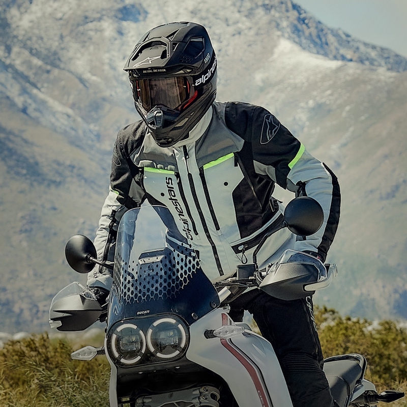 Geacă motocicletă Alpinestars Bogota PRO Drystar gri-negru-galben fluo