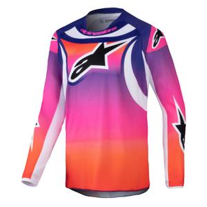 Tricou motocross copii Alpinestars Racer Wurx multicolor-alb
