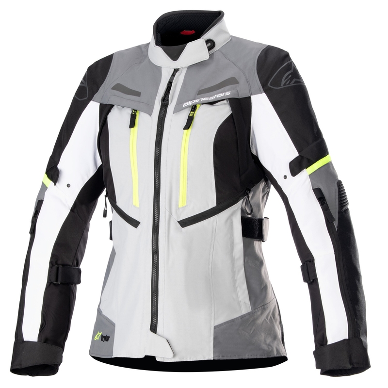 Geacă de motocicletă Alpinestars Stella Bogota PRO Drystar pentru femei gri-negru-galben fluo