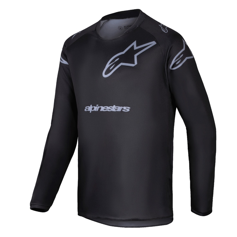 Tricou motocross copii Alpinestars Racer Graphite negru